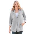 Plus Size Women's Knit Blazer by Woman Within in Heather Grey (Size 18/20)