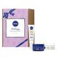 NIVEA Feel Happy Set, Anti-Age Geschenkset für sensible Haut, Pflegeset mit NIVEA Q10 Power Anti-Falten Tagespflege, Nachtpflege und Augenpflege