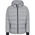 Urban Classics Men's Hooded Check Puffer Jacket, Multicolour (White/Black 01248), Medium