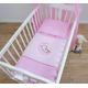 4 Piece 80x70 cm Duvet & Cover with Pillow & Pillowcase Bedding Set for Baby Crib (Moon Pink)