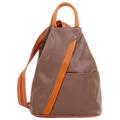 Primo Sacchi Ladies Italian Soft Napa Leather Dark Taupe Tan Top Handle Shoulder Bag Rucksack Backpack