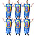 Adults Beer Can Costume - Large Blue Ozters Lager Can with Kangaroo - Mens Womens Funny Novelty Stag Night Fancy Dress - Pack of 6