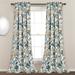 Cynthia Jacobean Room Darkening Window Curtain Panels Turquoise/Neutral 52X95+2 Set - Half Moon 16T005601
