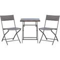 Outsunny - Ensemble meubles de jardin design table carré et chaises pliables résine tressée 4 fils