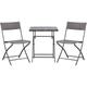 Outsunny - Ensemble meubles de jardin design table carré et chaises pliables résine tressée 4 fils