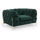 Deco In Paris - Fauteuil capitonné chesterfield velours vert carmen - vert