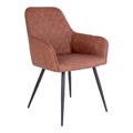 Lot de 2 chaises design en simili cuir marron