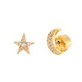Kate Spade Jewelry | Kate Spade Something Sparkly Moon & Star Stud Earrings | Color: Gold | Size: Os