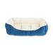 Snooze Fest Rectangle Nester Dog Bed, 24" L X 18" W, Blue, Small