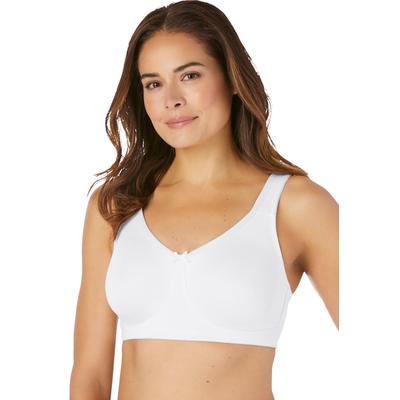 Plus Size Women's Breathe Wirefree T-Shirt Bra by Comfort Choice in White (Size 46 B)