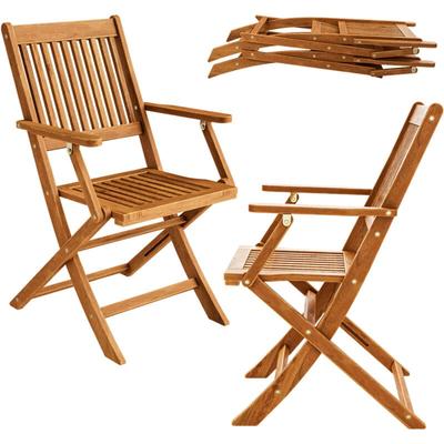 Deuba - casaria® 2er Set Gartenstuhl Balkonstuhl Holz Sydney FSC®-zertifiziert Akazie Klappbar Image