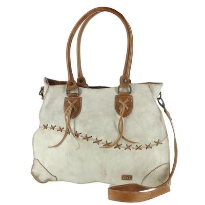 Bed:Stu Bruna Satchel White/Tan/Distressed