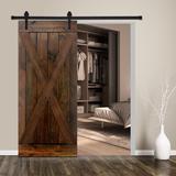 Barn Door - OrangeWinds Paneled Wood Barn Door w/ Installation Hardware Kit Manufactured Wood in White | 84 H x 36 W in | Wayfair OW-X-DB-36