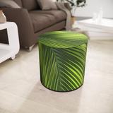 ZTOZZ Round Ottoman Pouf Foot Stool w/ Great For Living Room & Bedroom Polyester | 16.1 H x 16.1 W x 16.1 D in | Wayfair ARC-pouf01-indoor-PALM