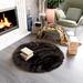 White 36 x 2.5 in Area Rug - Etta Avenue™ Dominick Black Faux Fur Shag Fluffy Area Rug Faux Fur | 36 W x 2.5 D in | Wayfair