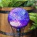 Arlmont & Co. Widner Rippled Outdoor Gazing Ball Glass in Blue | 11.75 H x 10 W x 10 D in | Wayfair 97C652E582EC44C39CE686B62B36C8F4