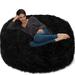 Latitude Run® Large Bean Bag Chair & Lounger Scratch/Tear Resistant/Microfiber/Microsuede/Microfiber/Microsuede in Black | Wayfair