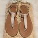 J. Crew Shoes | J.Crew Leather T Strap Sandal | Color: Cream/Yellow | Size: 6