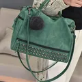 Sacs à main vintage en cuir NuSO k pour femmes sacs à rivets plus grands pour femmes sac initié