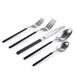 AllModern Sienna Kimono Black & Gold Stainless Steel 20 Pc Flatware Set Stainless Steel in Gray | Wayfair ED6B5542B7CD4A179B66D74A84E5552B