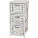 World Menagerie Hull 3 Drawer Storage Chest Solid Wood/Wicker in White | 25 H x 11 W x 15 D in | Wayfair JH09-048-3-WHT
