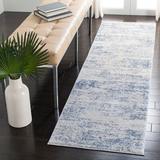 Blue/White 26 x 0.43 in Indoor Area Rug - Highland Dunes Grandview Abstract Blue/Ivory Area Rug Polypropylene | 26 W x 0.43 D in | Wayfair