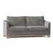 Poshbin 82" Square Arm Sofa in Blue/Brown | 40 H x 72 W x 39 D in | Wayfair 1037-KLELAG-NAT-84 inches