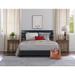 Orren Ellis Nena ClickDecor Hudson Platform Bed w/ Straight Tufted Headboard, Black Upholstered/Polyester | 42 H x 62.8 W x 83.46 D in | Wayfair