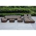 Orren Ellis Barna 9 Piece Rattan Sectional Seating Group w/ Cushions - No Assembly Synthetic Wicker/Wicker/Rattan in Brown | Outdoor Furniture | Wayfair