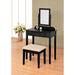 Lark Manor™ Aoosaf Vanity Set w/ Stool & Mirror Wood in Black | 50.5 H x 28 W x 16 D in | Wayfair ANDV2262 42717516