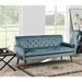 Corrigan Studio® Stansbury 68.5" Velvet Square Arm Sofa Velvet in Blue | 32 H x 68.5 W x 28.4 D in | Wayfair C7C083EF17C74A74AAD7DF8F0A128041