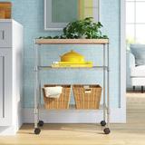 Wayfair Basics® Adjustable Kitchen Cart Manufactured Wood Top Wood in Black/Brown/Gray | 31.3 H x 23.23 W x 13.39 D in WFBS1077 25539097