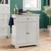 Three Posts™ Hedon Kitchen Cart w/ Stainless Steel Top in White | 33.5 H x 31 W x 18 D in | Wayfair 5B821676C8A1404AABEC92DFD0C09CC0