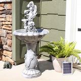 Astoria Grand Dundas Resin Solar Fountain Resin in Gray | 42.5 H x 20.5 W x 20.5 D in | Wayfair A87F13126D404FEFB038F0C05A827CD5