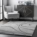 White 24 x 1.18 in Area Rug - Wrought Studio™ Almarosa Modern Shag Performance Dark Gray Rug, Synthetic | 24 W x 1.18 D in | Wayfair