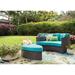 Taiji Outdoor Patio Daybed by Modway Metal in Pink/White/Blue | 28.5 H x 71 W x 79 D in | Wayfair EEI-645-EXP-TRQ