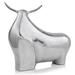 Orren Ellis 7" X 21" X 19.5" Rough Silver Extra Large Abstract Bull Sculpture Porcelain/Ceramic in Gray | 19.5 H x 7 W x 21 D in | Wayfair