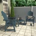 Sol 72 Outdoor™ Anette Adirondack Chair w/ Table Plastic/Resin in Blue | 40.5 H x 25.5 W x 28.7 D in | Wayfair 6A4B10F29E7B477EB4BD67F5DA3B2FBB