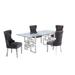 Rosdorf Park Bauxite 5 Piece Dining Set Glass/Upholstered/Metal | Wayfair 0223FD50E968458192B2168320D65D71