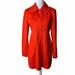 Anthropologie Jackets & Coats | Anthropologie Tulle Red Bow Button Up Trench Coat | Color: Red | Size: L