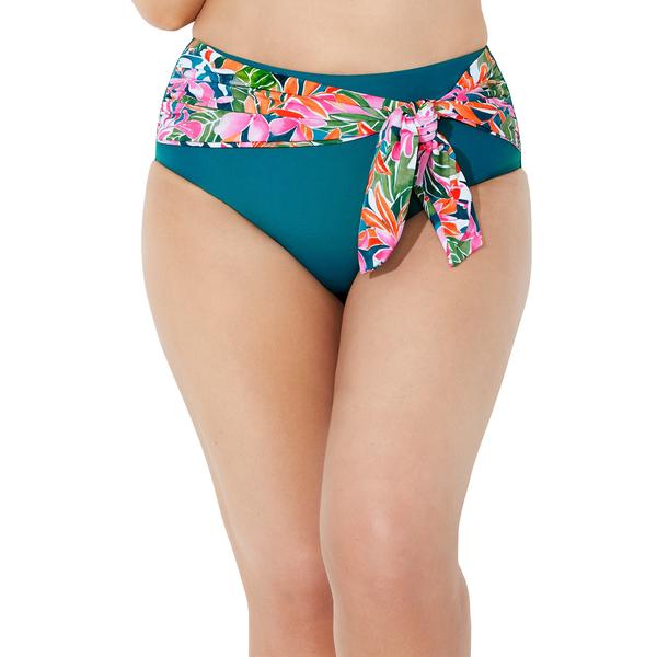 plus-size-womens-high-waist-sash-bikini-bottom-by-swimsuits-for-all-in-summer-tropic--size-6-/