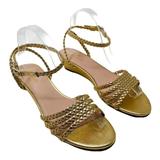 Kate Spade Shoes | Kate Spade Valencia Gold Wedge Sandals Sz 9 Braid | Color: Gold | Size: 9