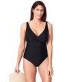 Plus Size Women's V-Neck One Piece Swimsuit by Swimsuits For All in Black (Size 24)