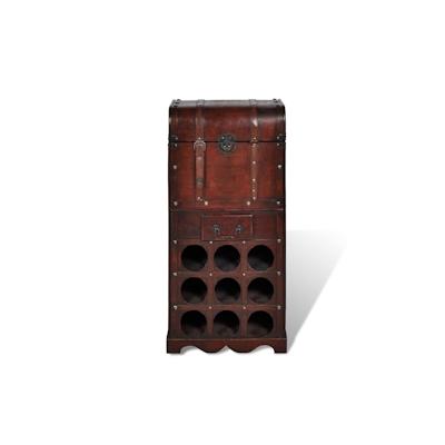 Holz-Flaschenregal für 9 Flaschen mit Aufbewahrungstruhe | vidaXL : Farbe - Braun