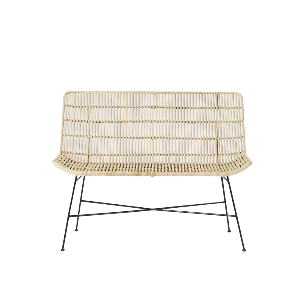 Banquette en rotin et métal