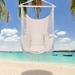 Sand & Stable™ Scarborough Terylene Tassel Chair Hammock Polyester/Cotton in White/Brown | 47.2 H x 31.5 W x 6.3 D in | Wayfair