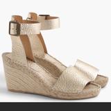 J. Crew Shoes | J. Crew Metallic Espadrille Wedges | Color: Cream/Gold | Size: 10