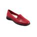 Wide Width Women's Universal Slip Ons by Trotters in Dark Red Croco (Size 6 W)