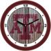 Texas A&M Aggies 11.5'' Suntime Premium Glass Face Weathered Wood Wall Clock