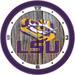 LSU Tigers 11.5'' Suntime Premium Glass Face Weathered Wood Wall Clock